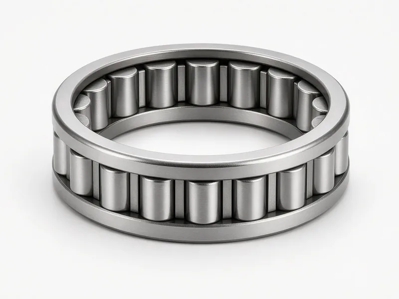 Cylindrical roller bearing with steel rollers and cage